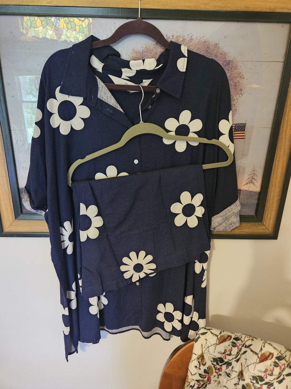 Peace Love World Boheme Button-Down Shirt Pull On Shorts 2x New
